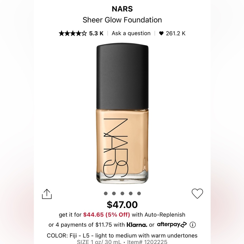 Nars sheer glow foundation